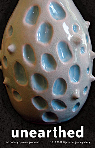 unearthed, art pottery exhibition, marc grobman at jennifer joyce gallery